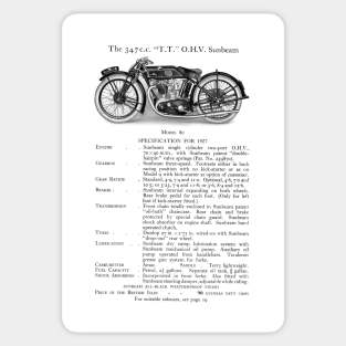 Sunbeam motorbike catalogue  1927 Sticker